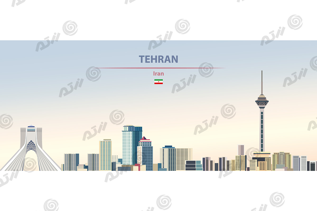 وکتور EPS برج میلاد و میدان آزادی تهران ویژه استفاده برای طرح های گرافیکی شامل نماد های شهر تهران